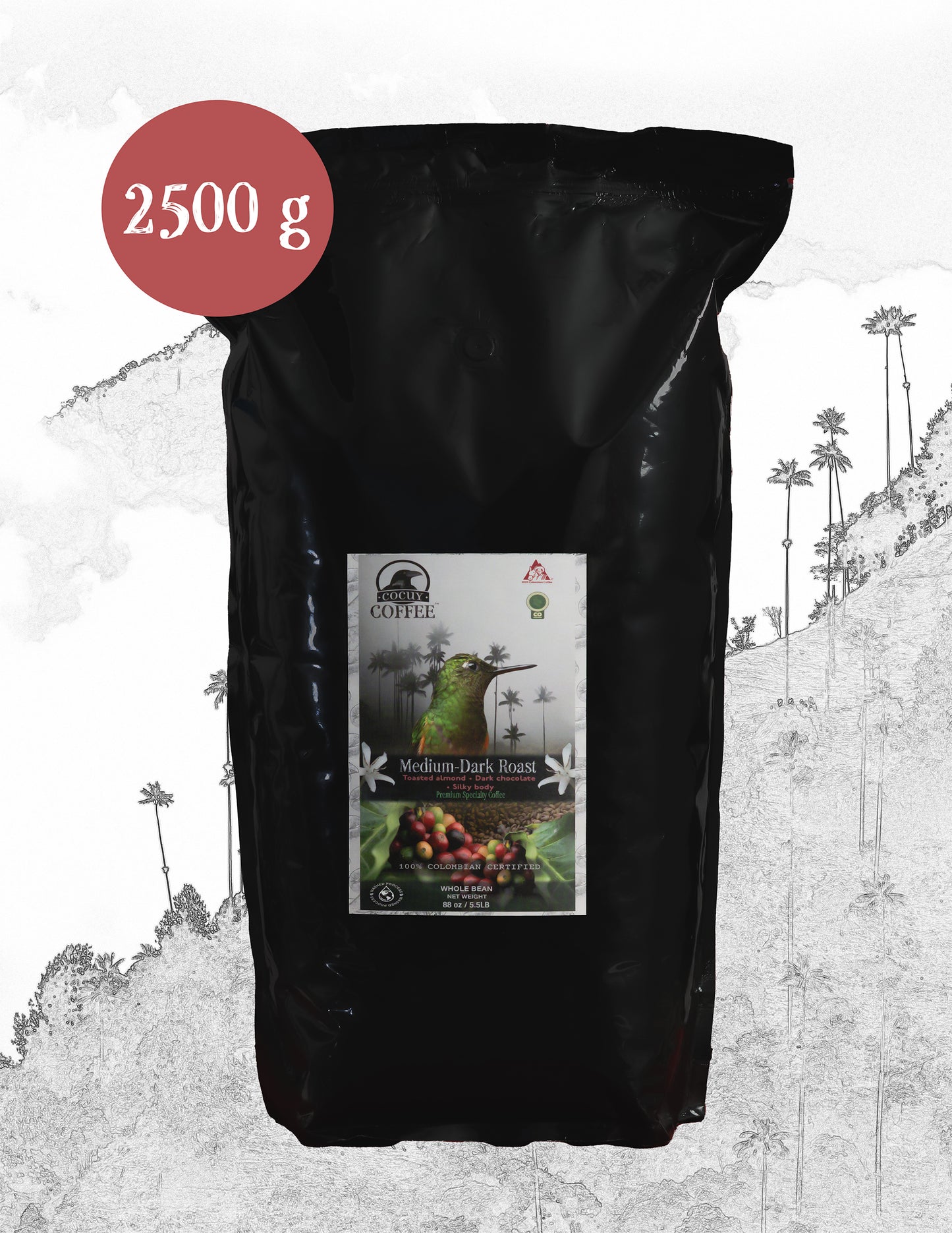 Bulk 88oz Medium-Dark Roast Colombian Coffee - Whole Bean | Cocuy Coffee